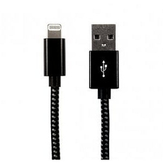 1m Braided Lightning Cable MFI Certified Black