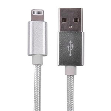 1m Braided Lightning Cable MFI Certified White