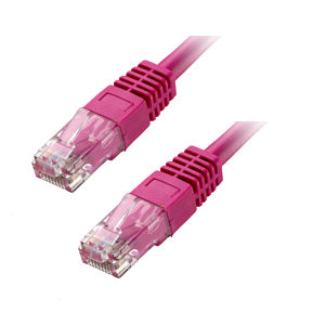 30m Pink CAT6 RJ45 U/UTP 24AWG Network Patch Leads PoE++