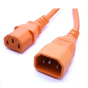 2m C14 to C13 Power Cable Orange PVC 1.0mm Power Lead