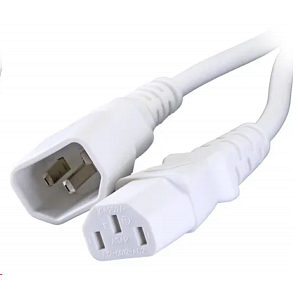 0.3m C14 to C13 Power Cable White PVC 1.0mm Power Lead