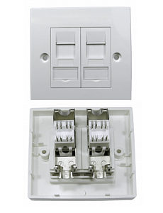 Dual CAT6A Shielded RJ45 Network Faceplate