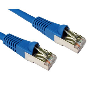 25cm CAT6A Network Cable Shielded Blue 0.25m