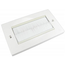 Double Brush Plate White Faceplate with White Brush