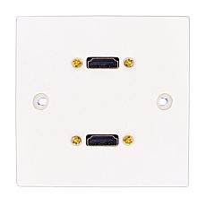 Dual HDMI Wallplate/Faceplate with 15cm Stub Cable