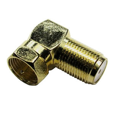 F-Type Right Angled Adapter Male to Female Gold