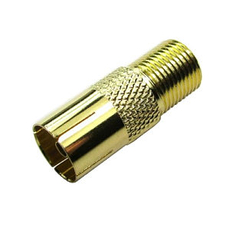 TV Coax Female to F-Type Female Screw On Gold