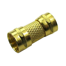 F-Type Male to Male Adapter Gold Plated