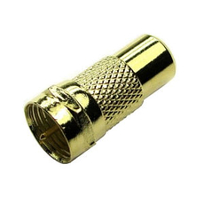 RCA Phono Female to F-Type Male Screw On Adapter Gold