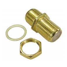 Gold Plated F-Type Coupler - Sky Virgin Media Cable Joiner