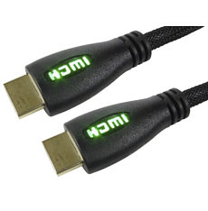 Green LED Lit HDMI Cable Braided 1m 4k Ready