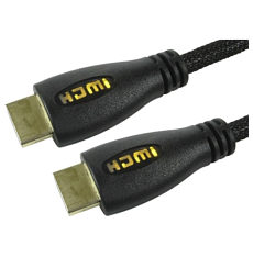 Yellow LED Lit HDMI Cable Braided 1m 4k Ready