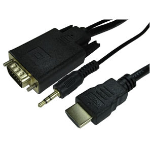 1m HDMI to VGA Cable with Audio HDMI Male to VGA Male Plus 3.5mm