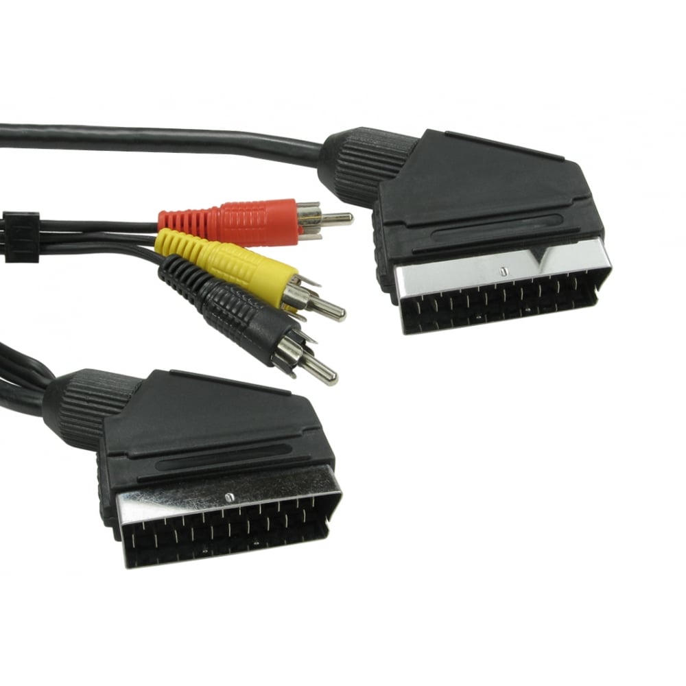 1.5m Scart to Scart Cable plus 3 Phono