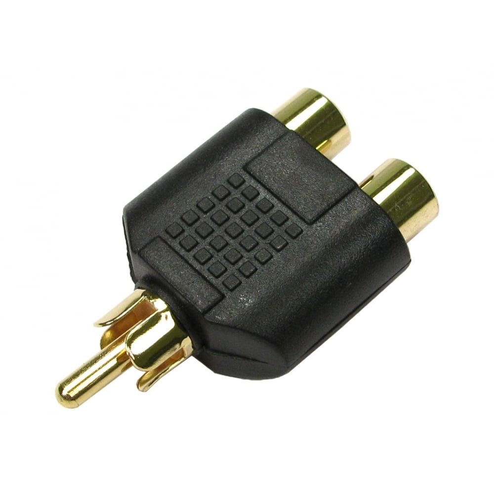 Phono Splitter Adapter 2x RCA Female to 1x RCA Male