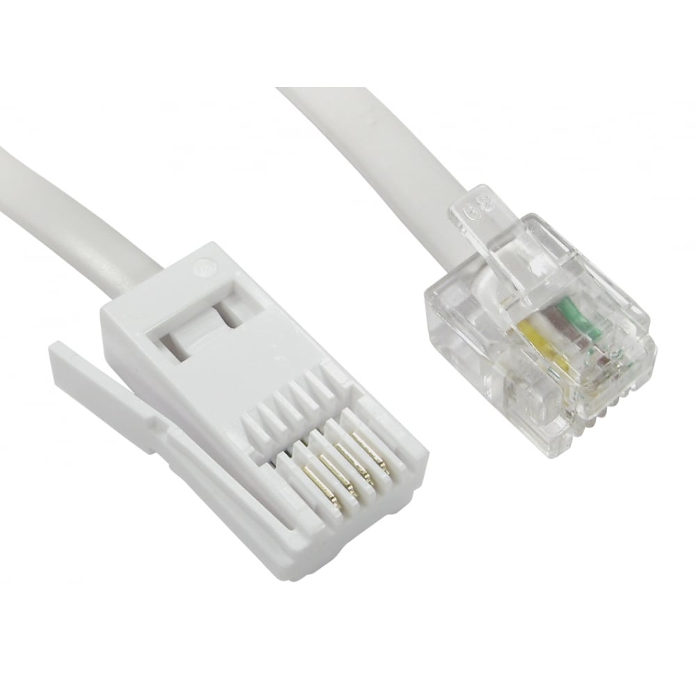 3m White BT M RJ11 M Xover Modem Cable