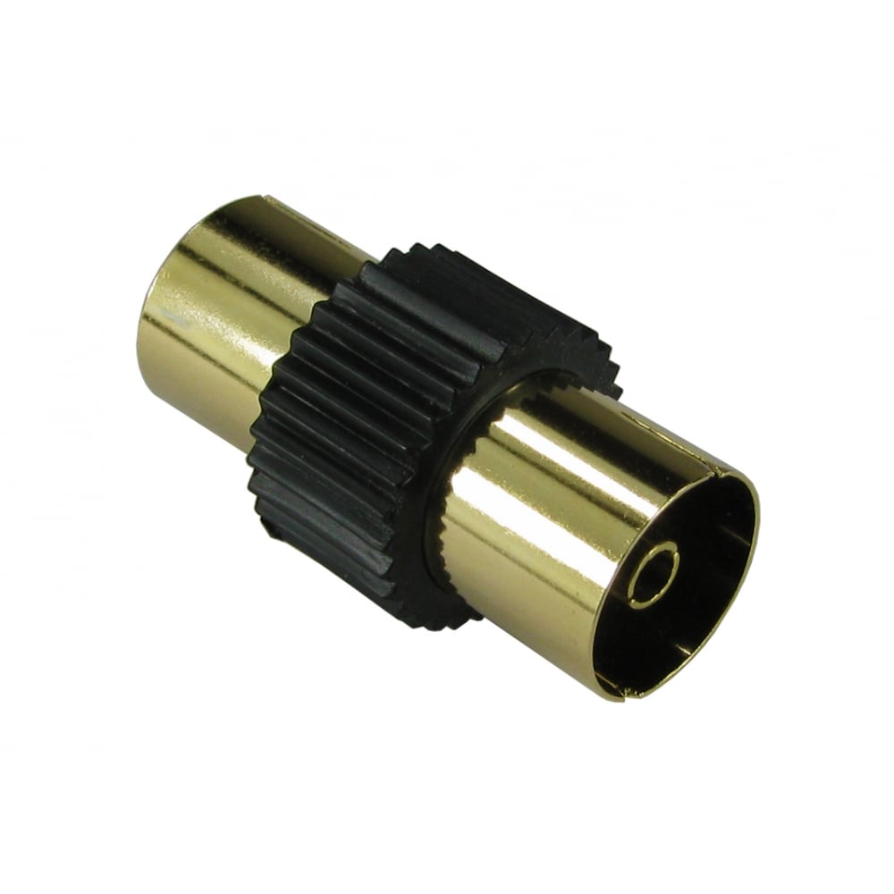 TV Aerial Coupler Female to Female Joiner Gold Black