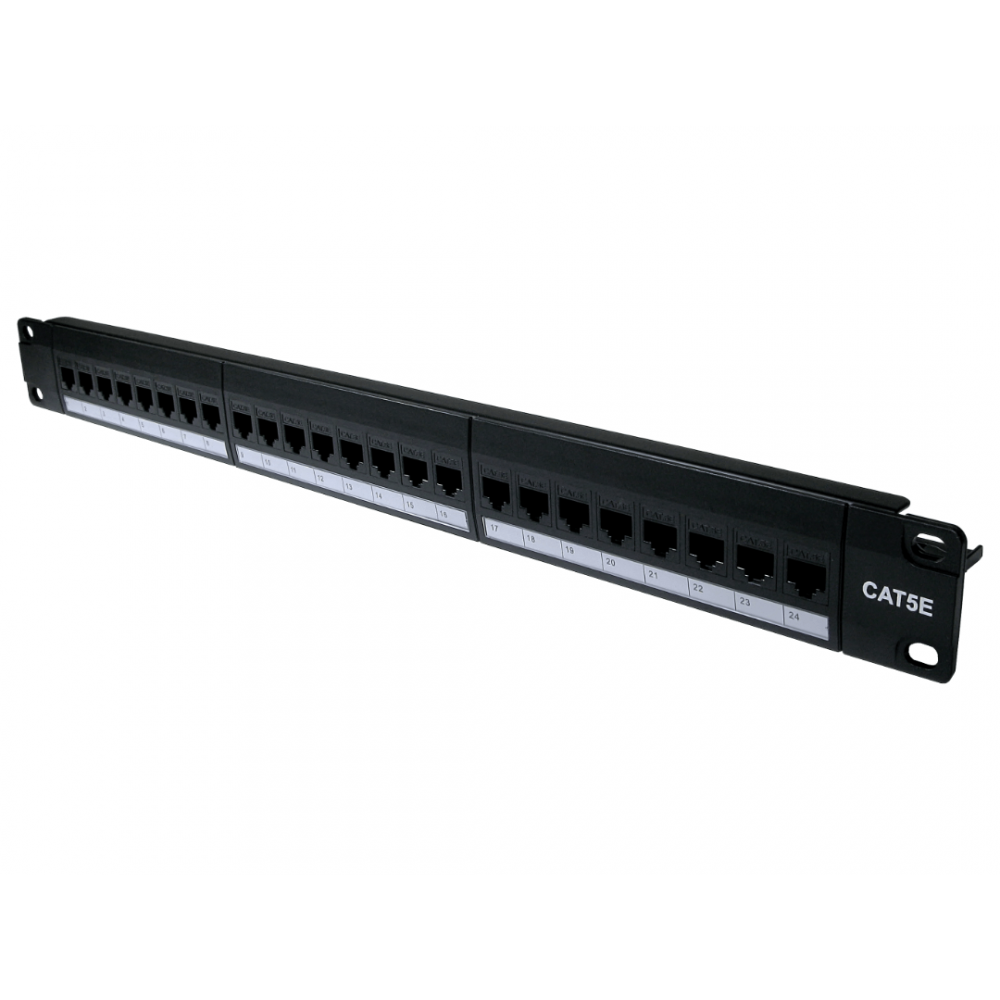 24 Port CAT5e Network Patch Panel with Removable Couplers