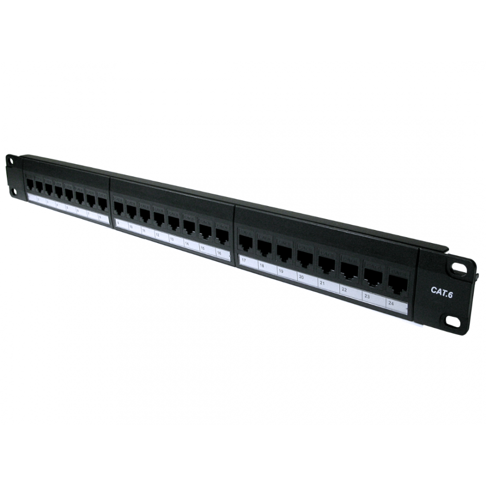 24 Port CAT6 Network Patch Panel with Removable Couplers