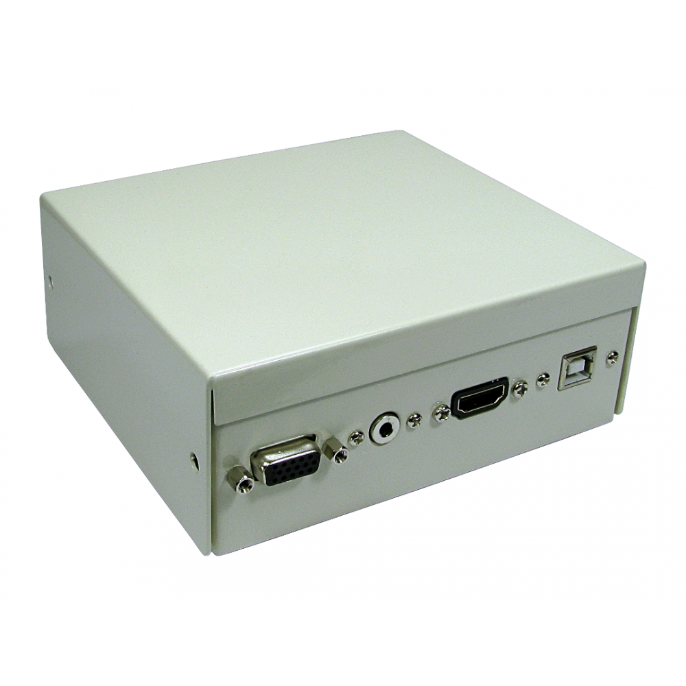 4 Port Desk Wall Mount Metal Box with AV / USB Modular Couplers