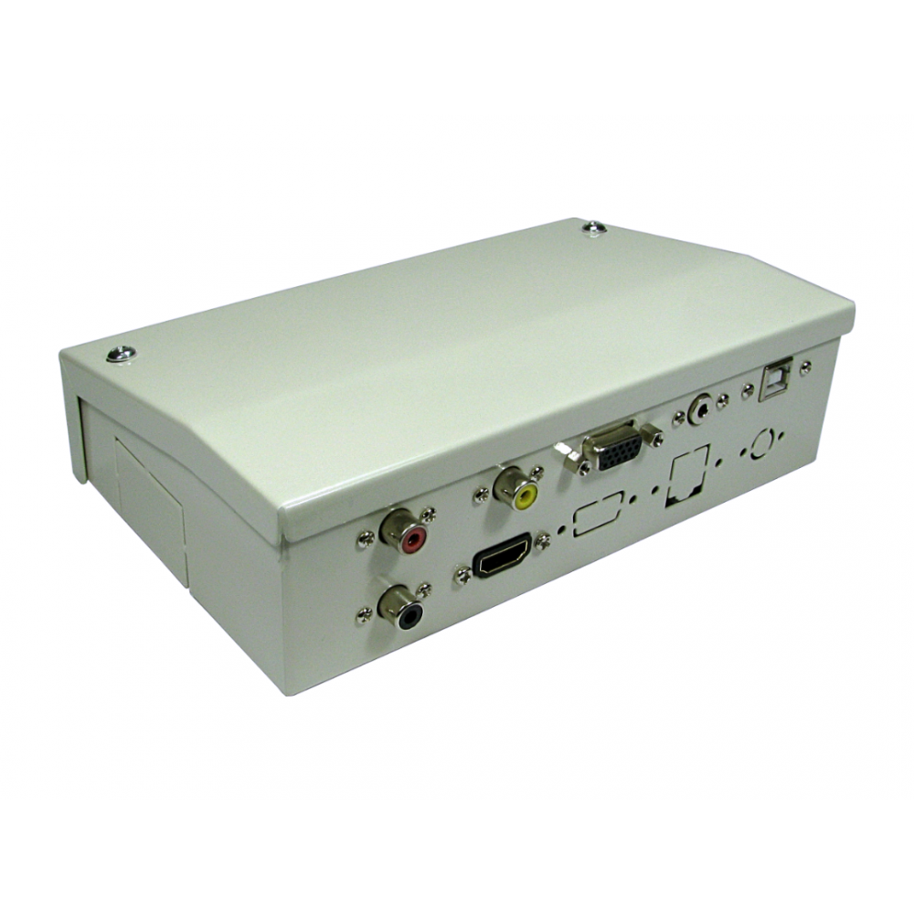 7 Port Desk Wall Mount Metal Box with AV / USB Modular Couplers