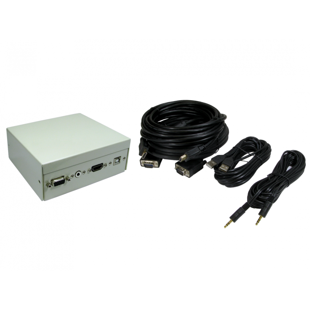 4 Port Multimedia Metal Box with AV Modular Couplers 5m Cables