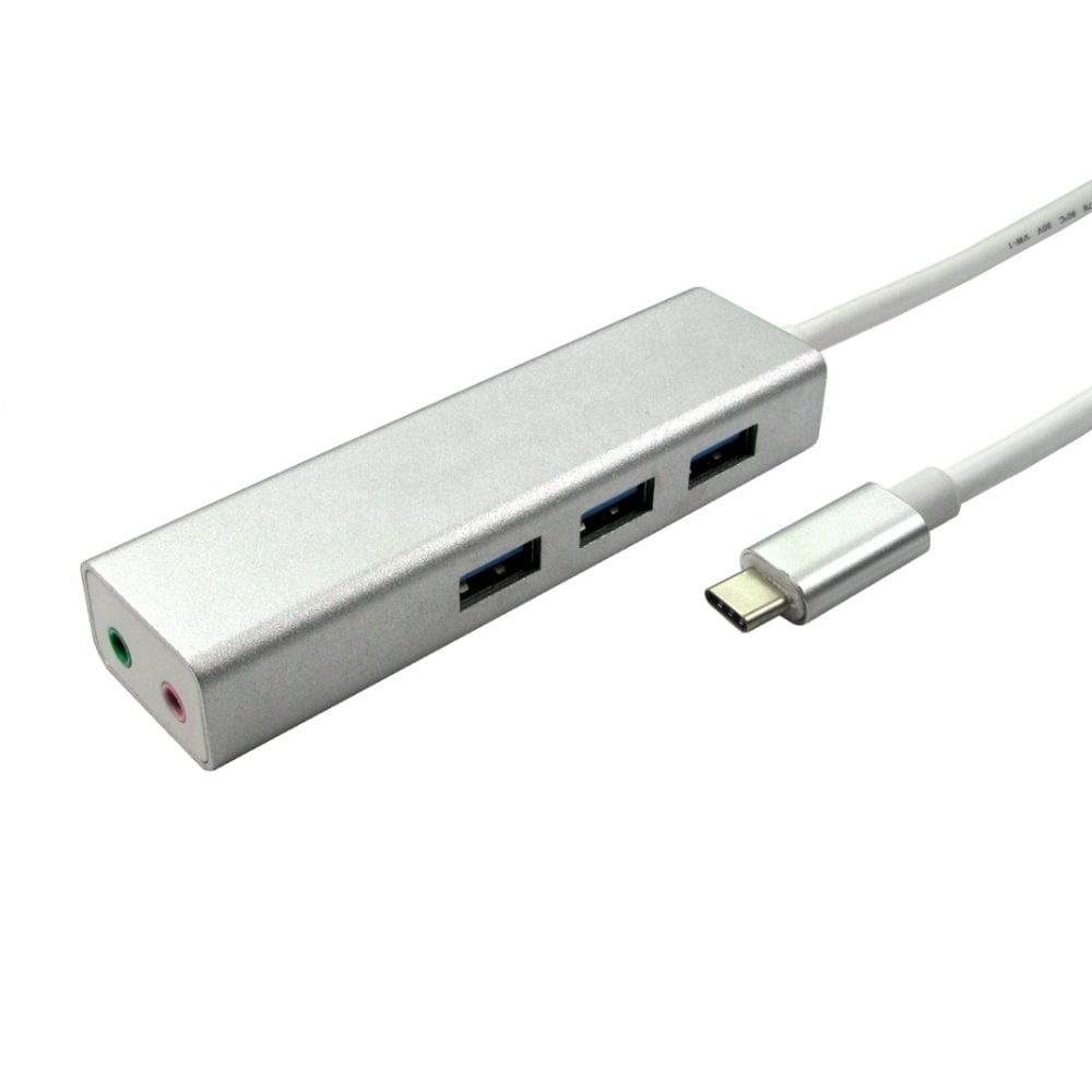 USB C to USB 3.0 Hub with Built in Sound Card