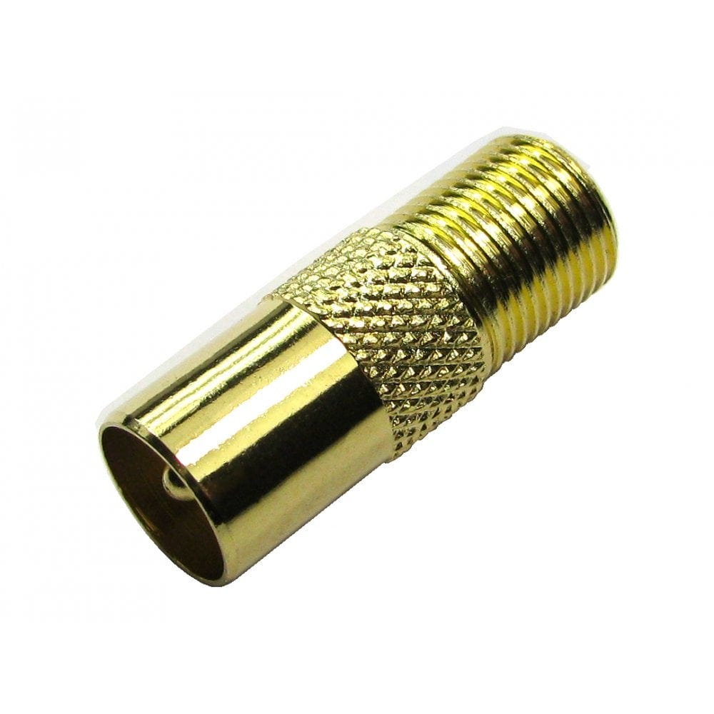 TV Coax Male to F-Type Female Screw On Gold