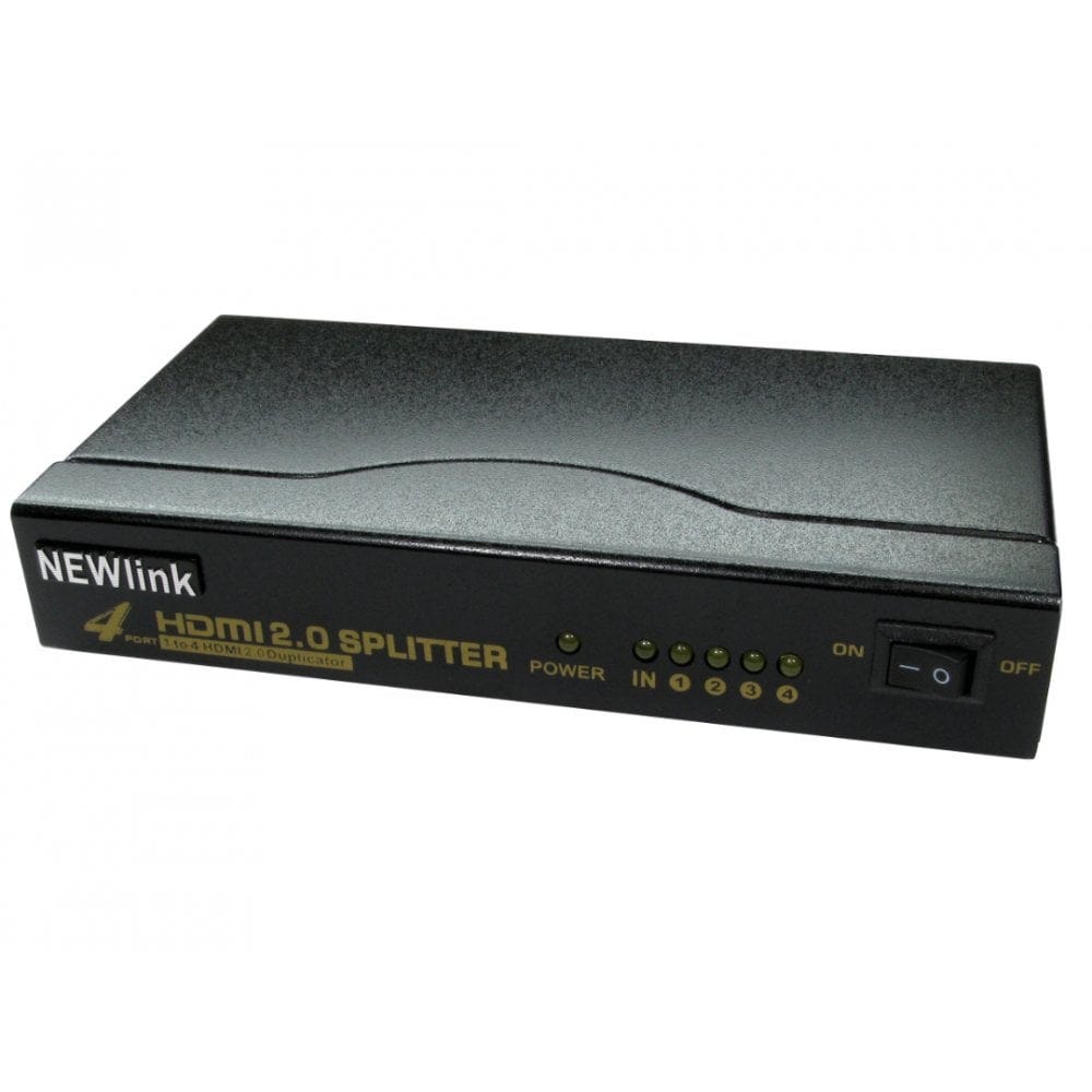NEWlink 4 Port HDMI V2 4k@60Hz Splitter with Audio Output