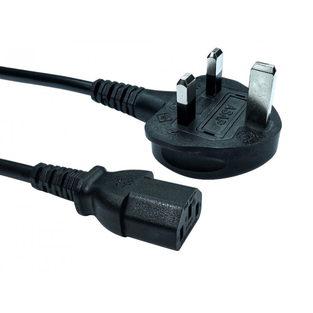 C13 Kettle Style UK Mains Power Lead 1.8m