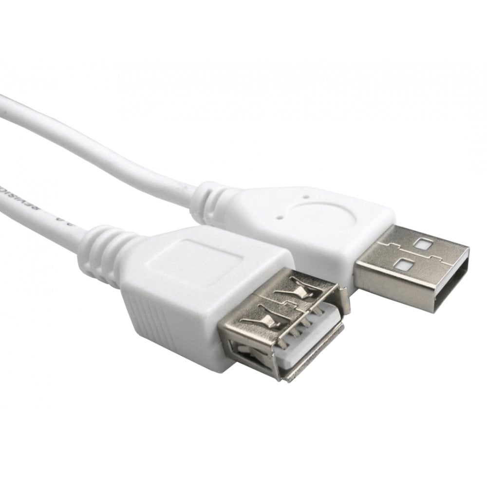 1.8m White USB Extension Cable USB 2.0