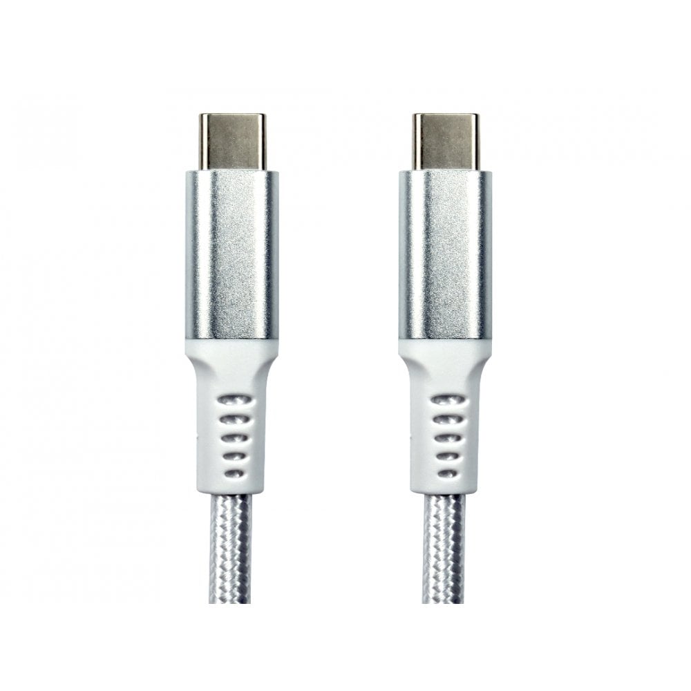 USB C Cable 1.8m Braided Jacket White USB 3.1 with 100W PD