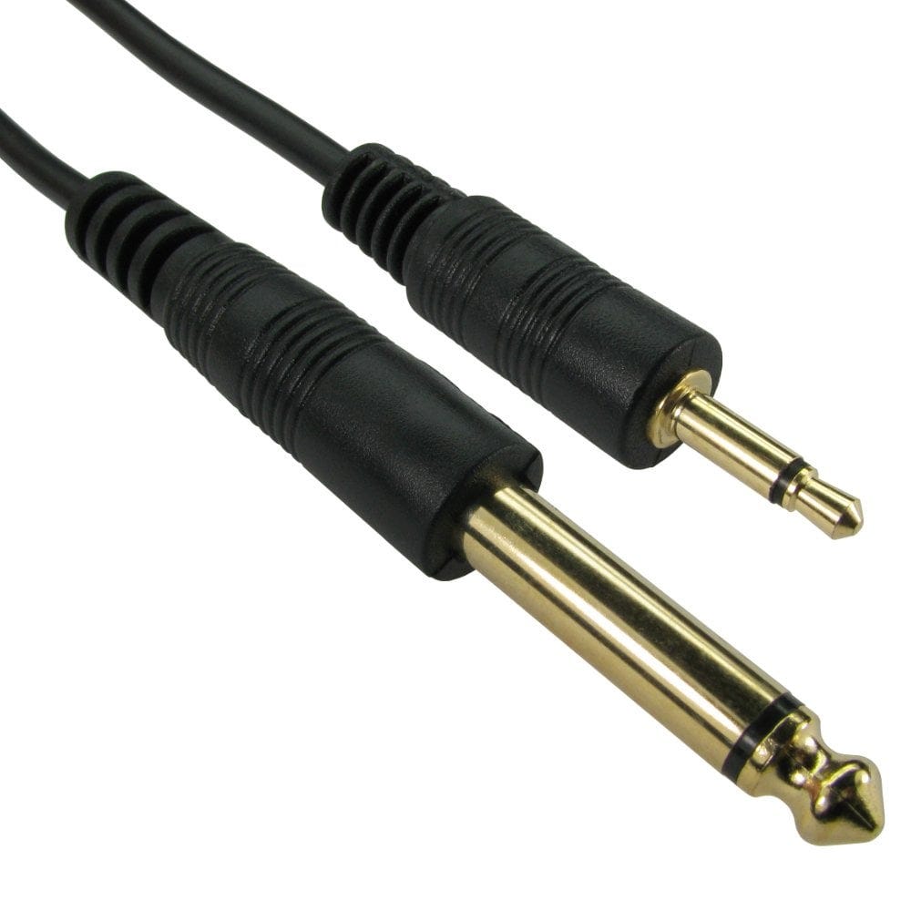 0.5m 6.35mm to 3.5mm Mono Jack Cable Gold Plated