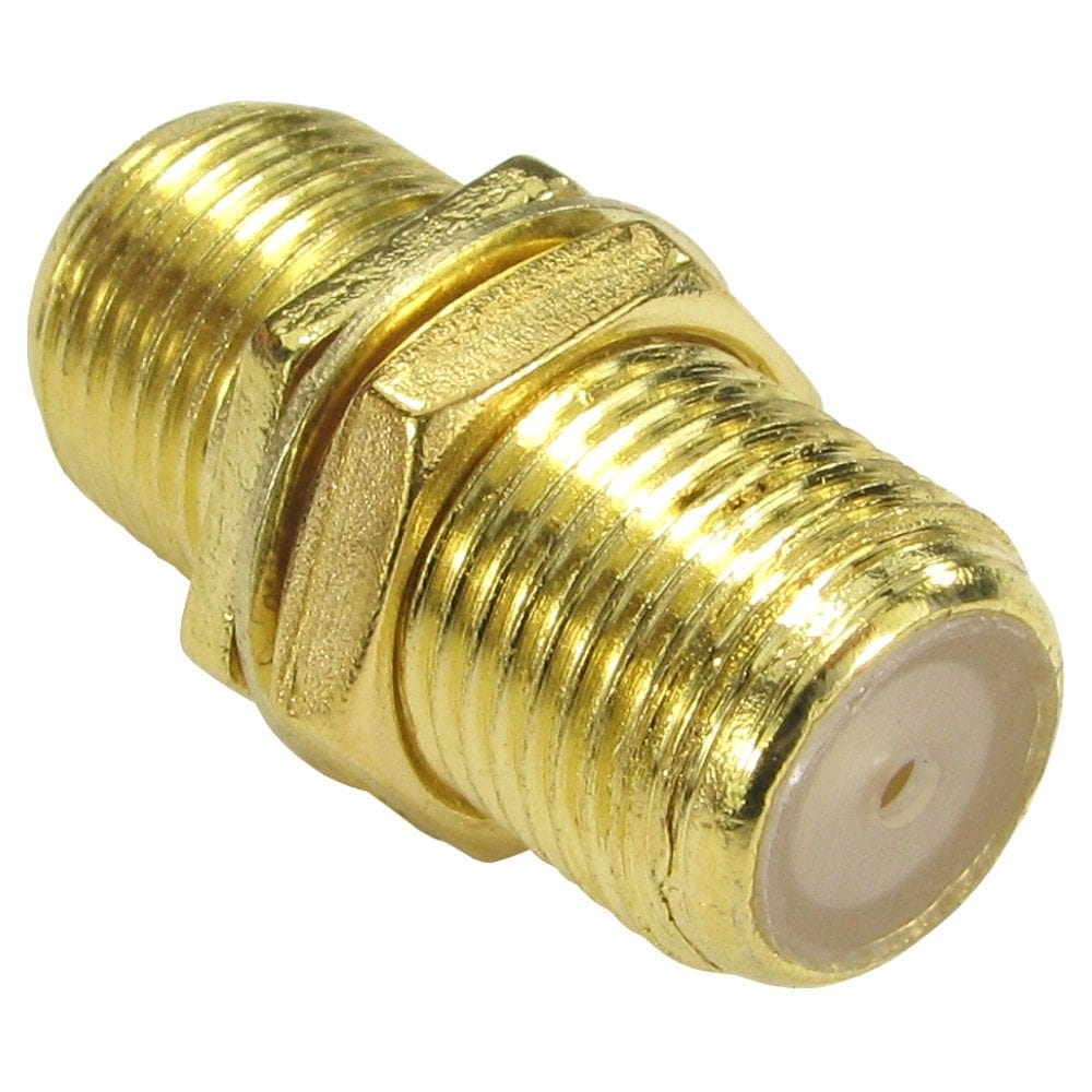 Gold Plated F-Type Coupler - Sky Virgin Media Cable Joiner