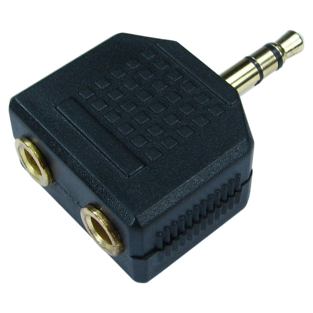 3.5mm Stereo plug to twin 3.5mm stereo socket Adapter