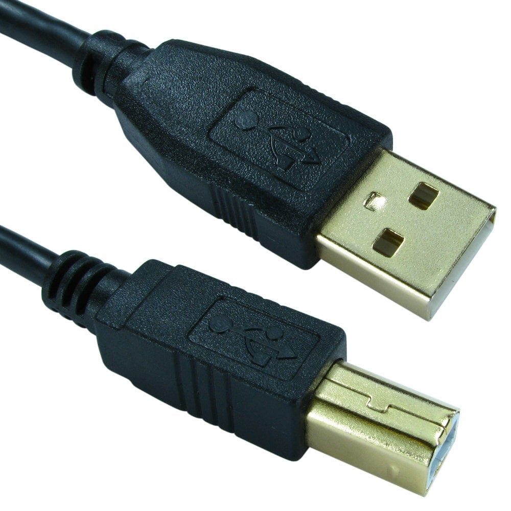 1m USB Cable A to B Gold