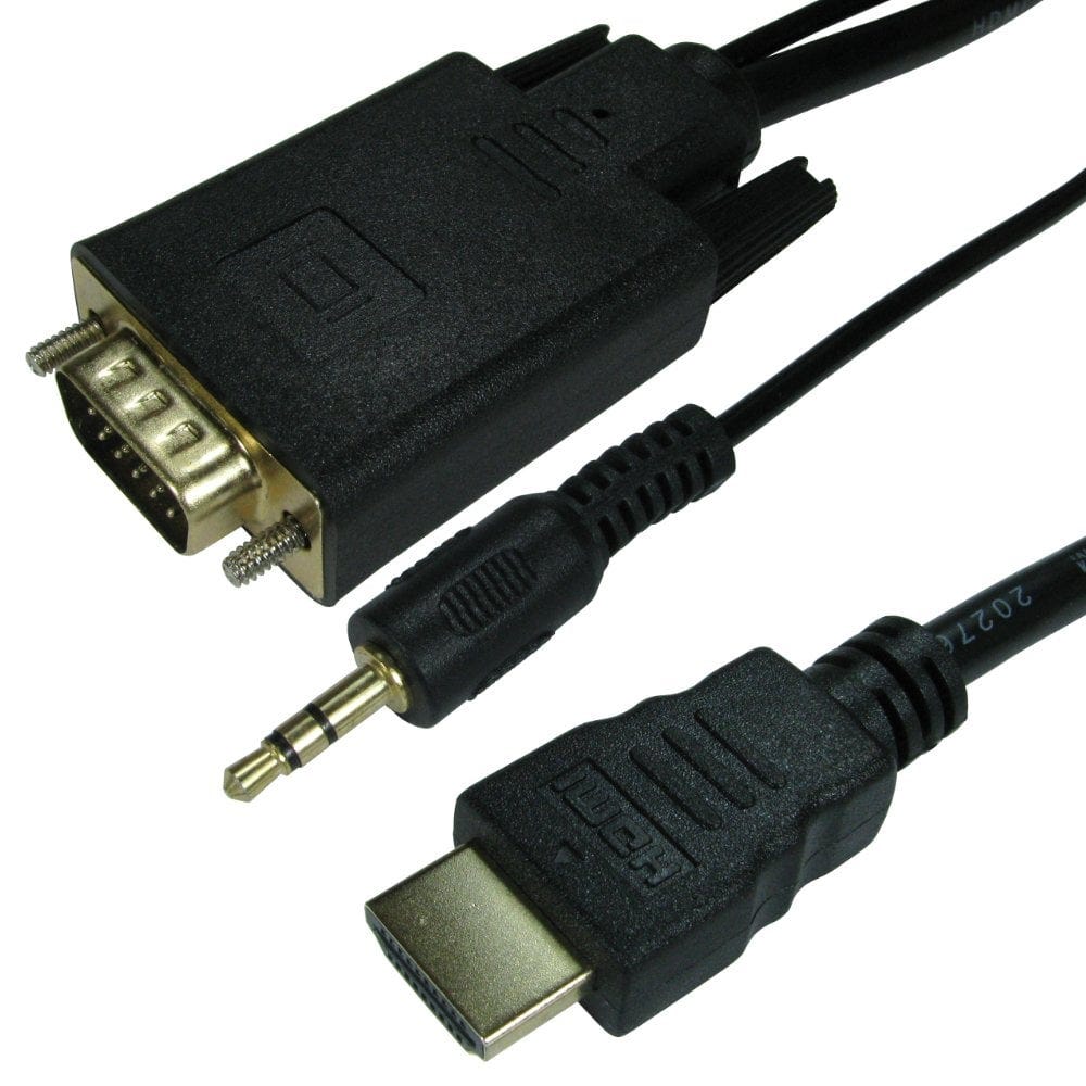 1m HDMI to VGA Cable with Audio HDMI Male to VGA Male Plus 3.5mm