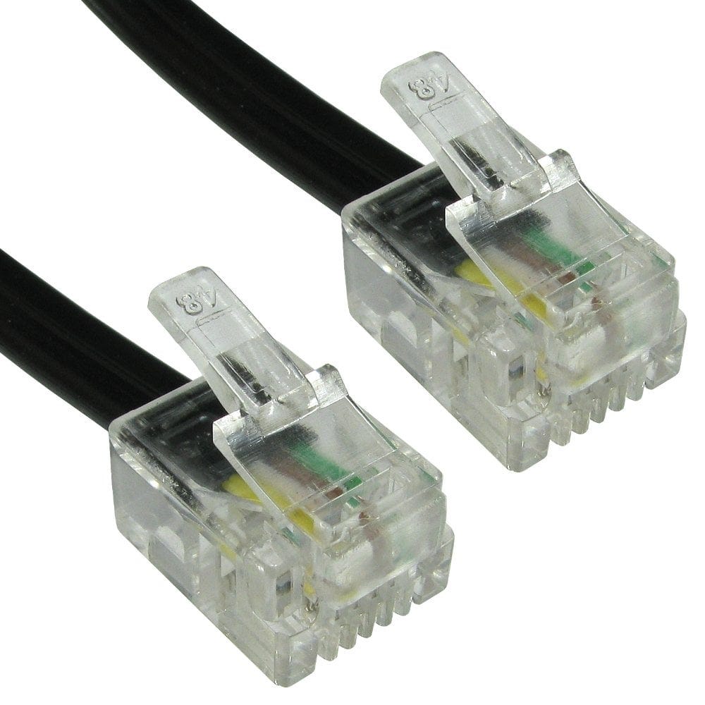 1m ADSL Modem Cable RJ11 Black