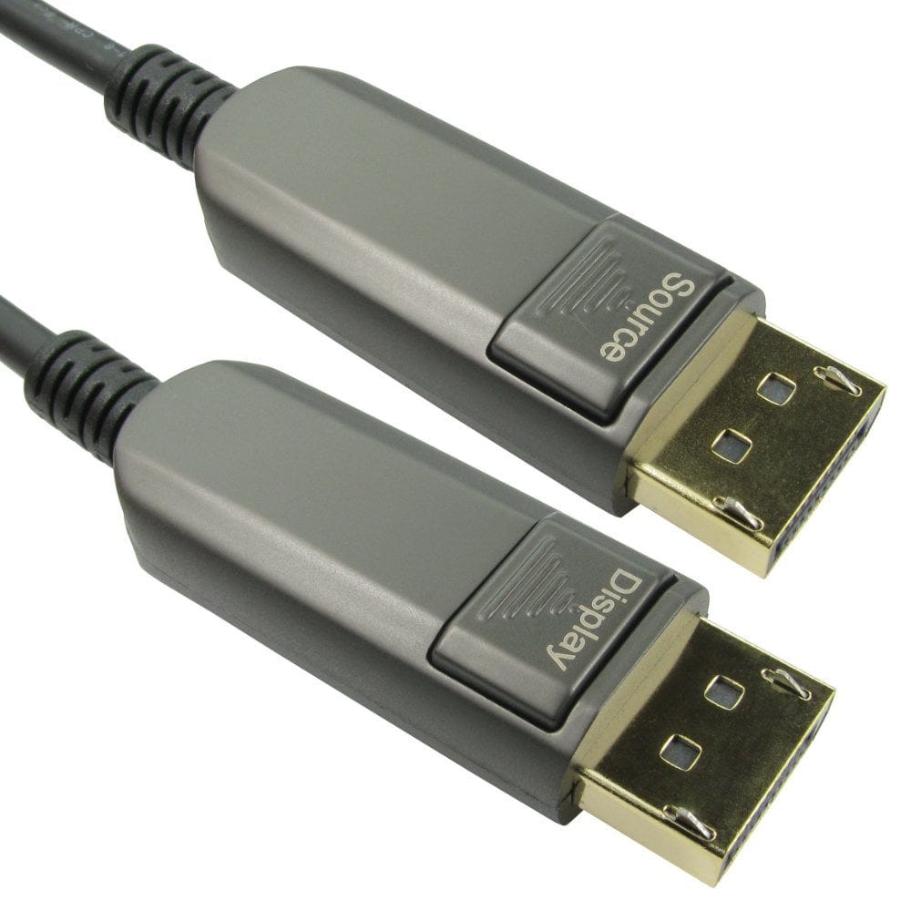 10m DisplayPort 1.4 Armoured Fibre Optic Cable