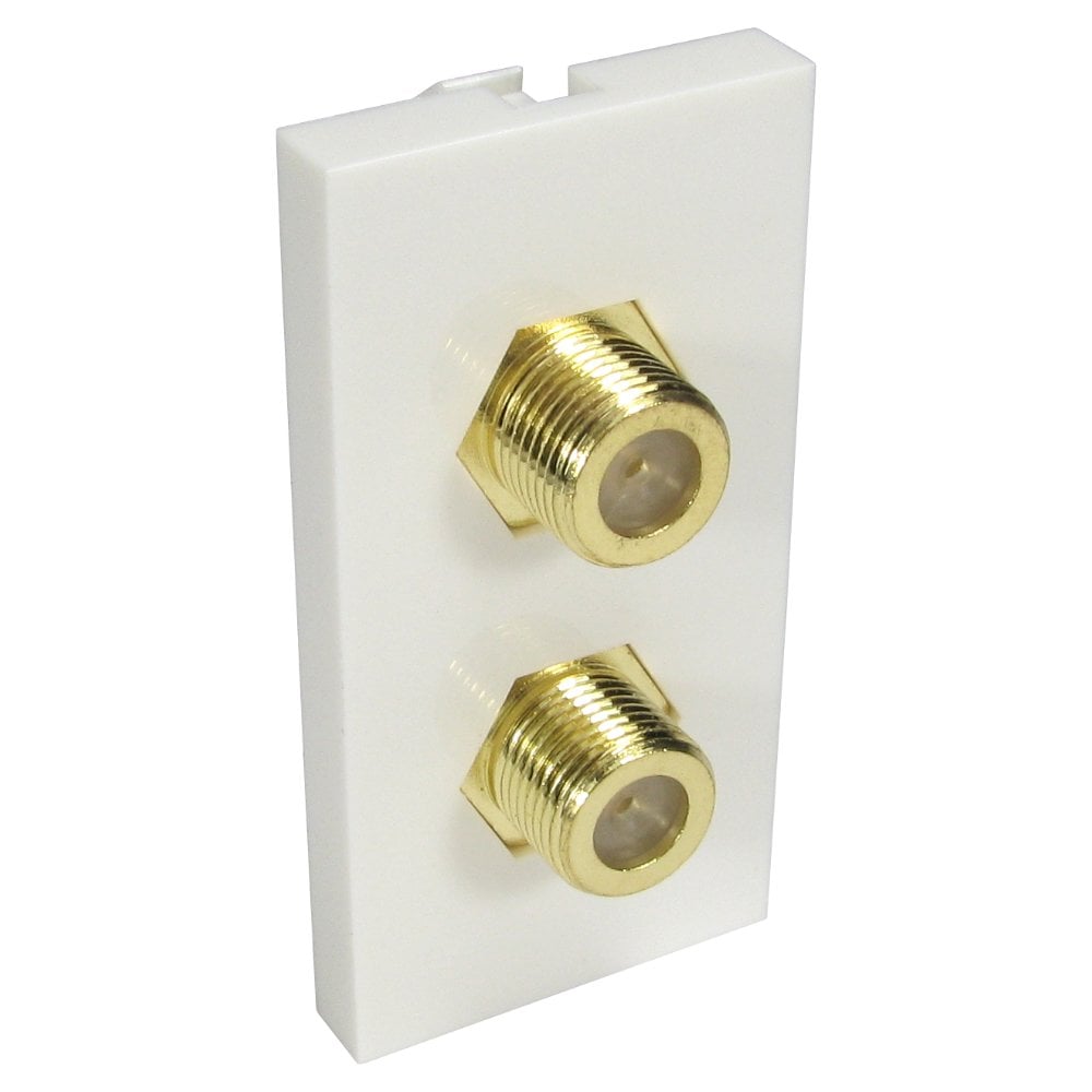 Dual F Type Face Plate Dual Socket Wallplate Module