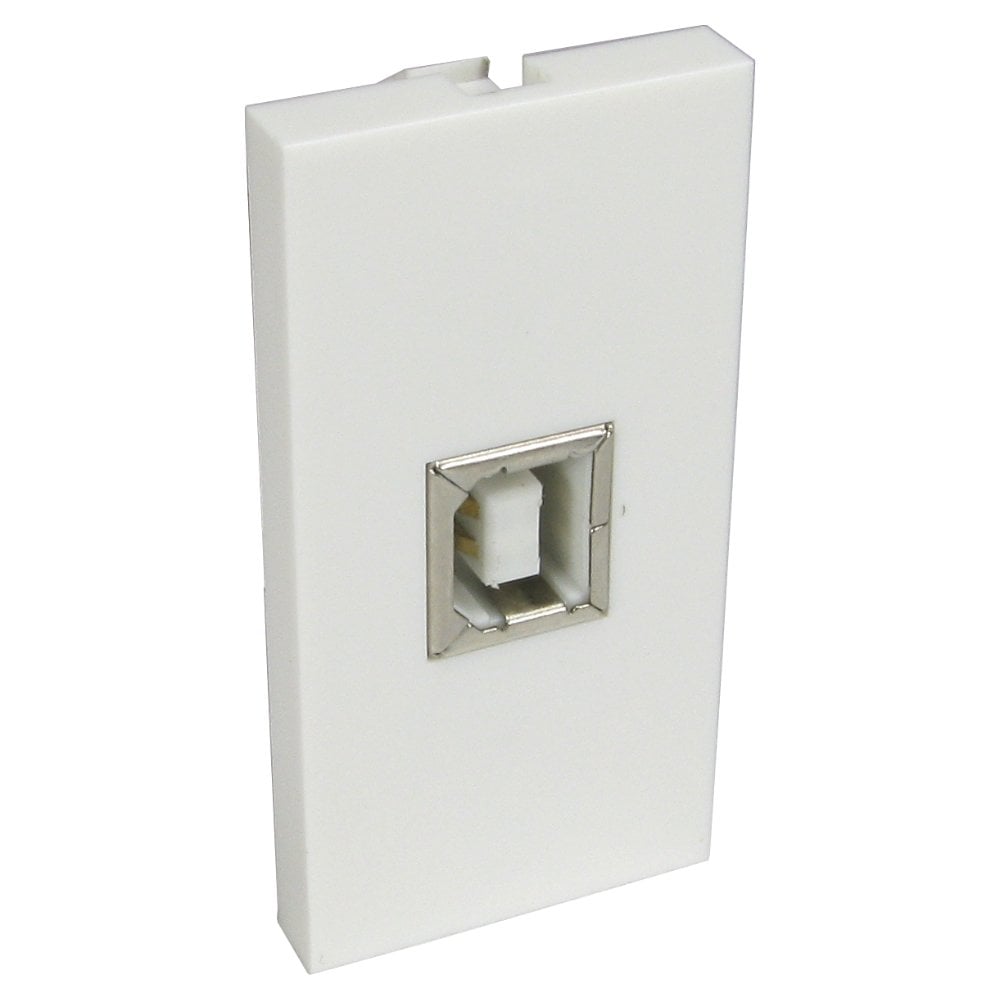 USB Type B Female Face Plate Single Socket Wallplate Module