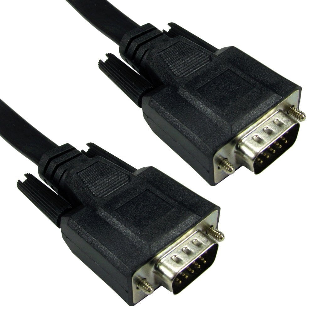 10m Flat VGA Cable Male to Male Fully Wired Super Thin