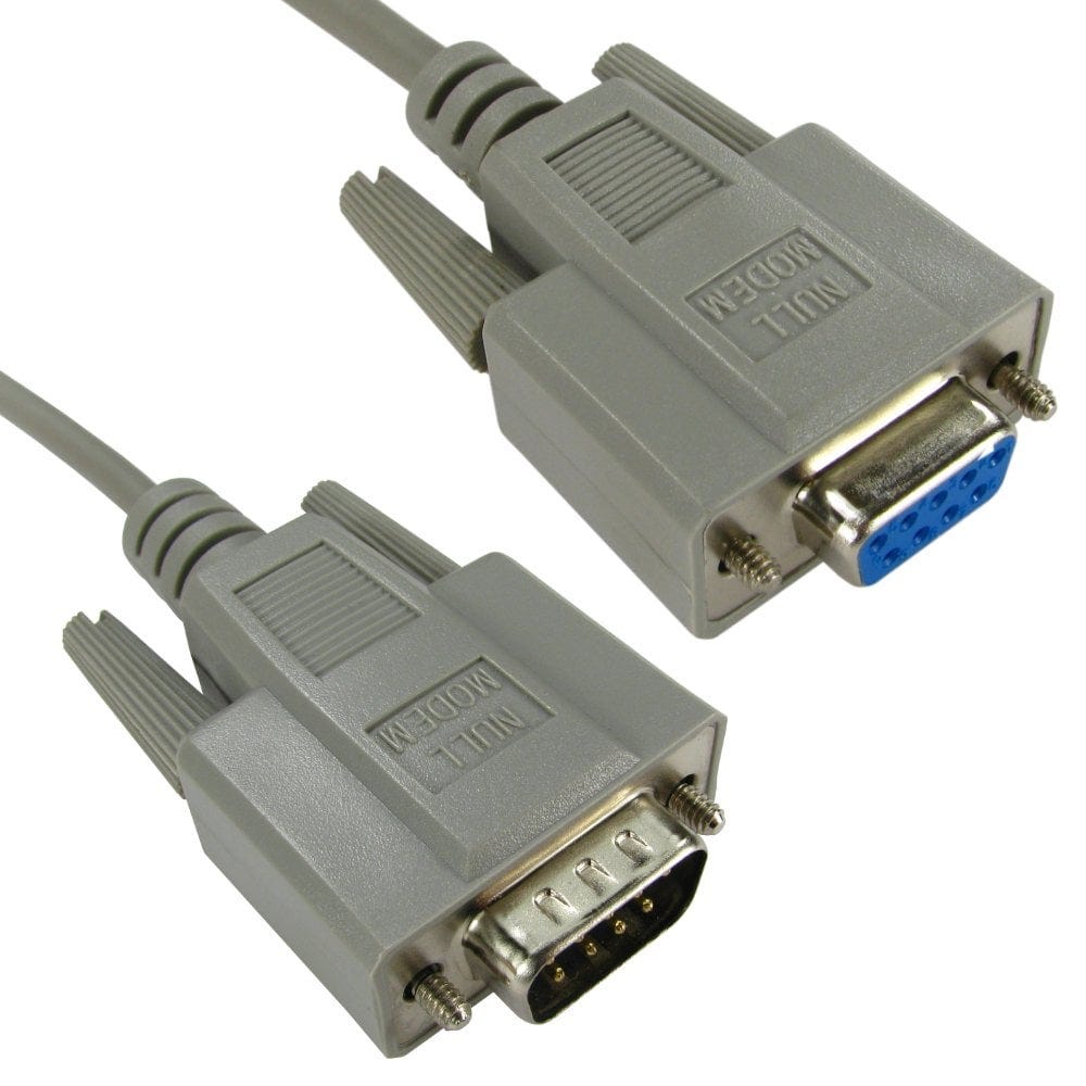2m Null Modem Cable D9 Male to D9 Female