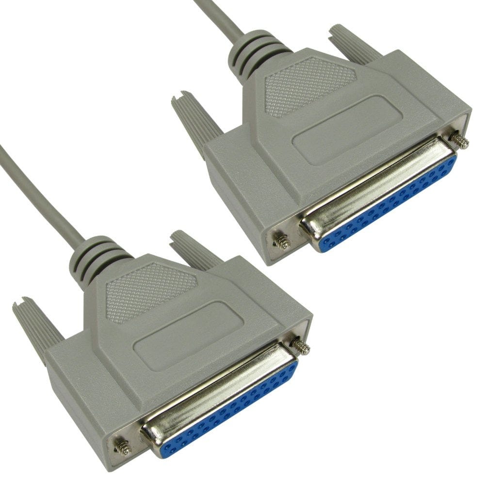 2m Null Modem Cable D25 Female to D25 Female