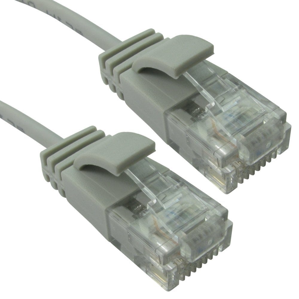 2m Slim Gigabit Network Cable CAT6 Grey Low Smoke 2.8mm Diameter