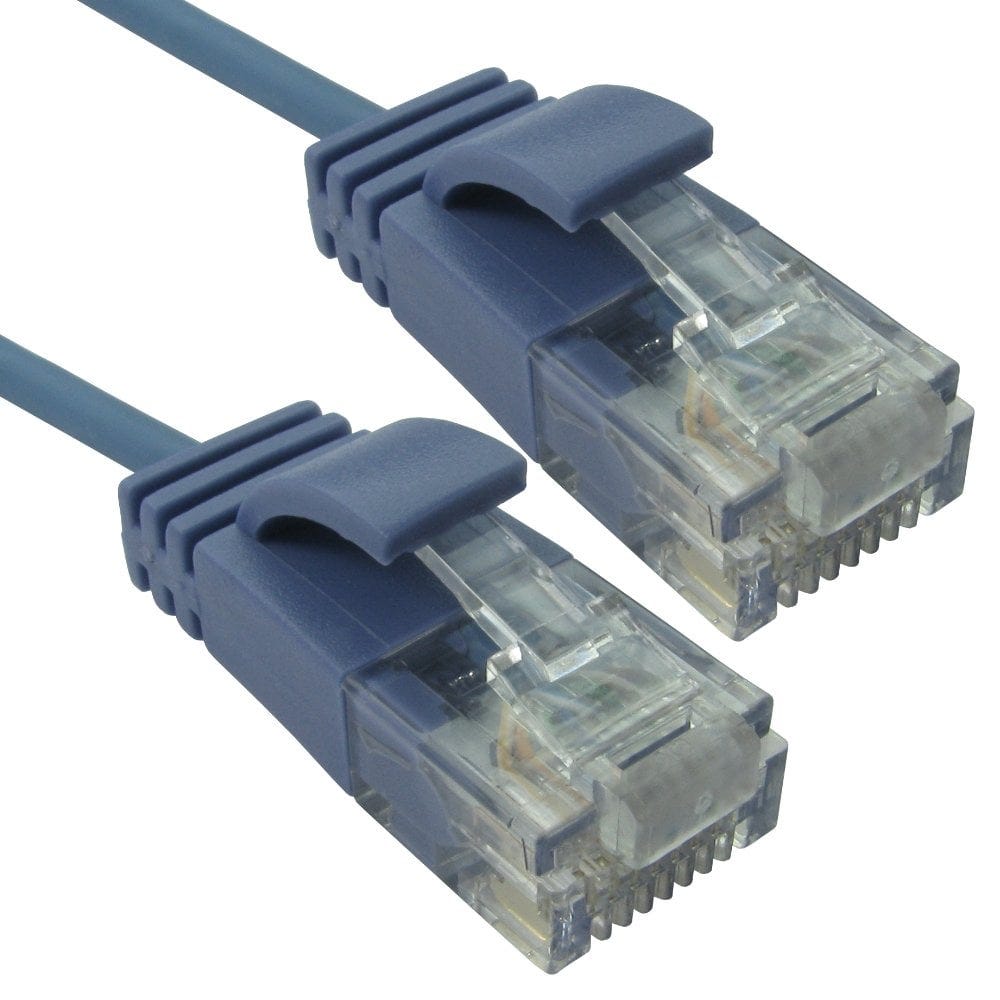1.5m Slim Gigabit Network Cable CAT6 Low Smoke 2.8mm D Blue