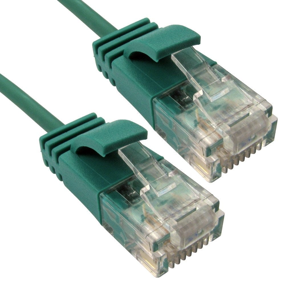 1.5m Slim Gigabit Network Cable CAT6 Low Smoke 2.8mm D Green