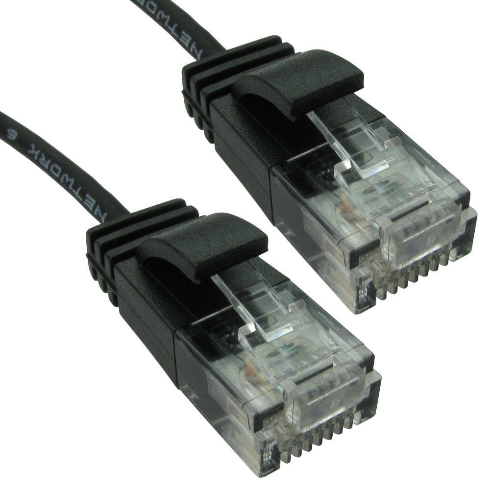 1.5m Slim Gigabit Ethernet Cable CAT6 Low Smoke 2.8mm D Black