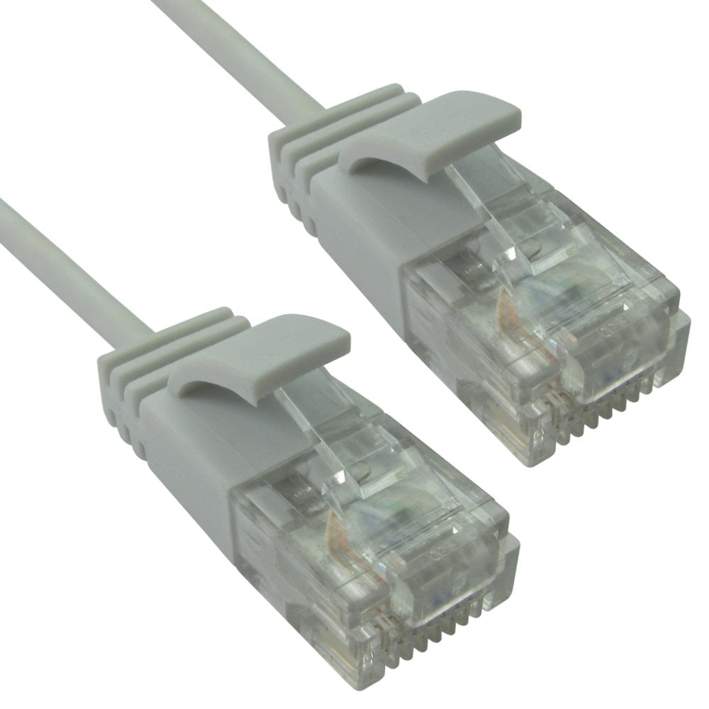 1.5m Slim Gigabit Ethernet Cable CAT6 Low Smoke 2.8mm D White