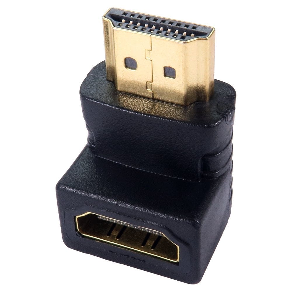HDMI Right Angle Adapter, Male to Female 90 Degree